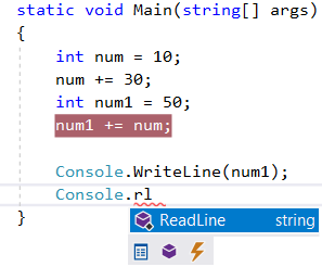 IntelliSense Suggestions
