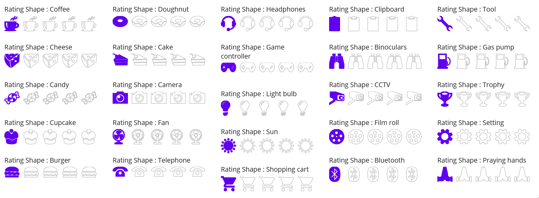 Custom shapes of Syncfusion .NET MAUI Rating control