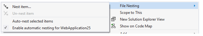 File nesting - Visual Studio Extension