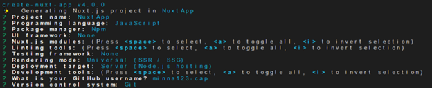 Creating a Nuxt project
