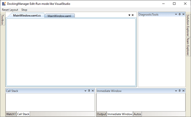 WPF Docking Control in Default Run Mode State like in Visual Studio