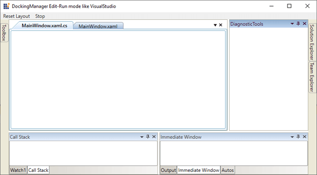 WPF Docking Control Reset to Default Layout like in Visual Studio