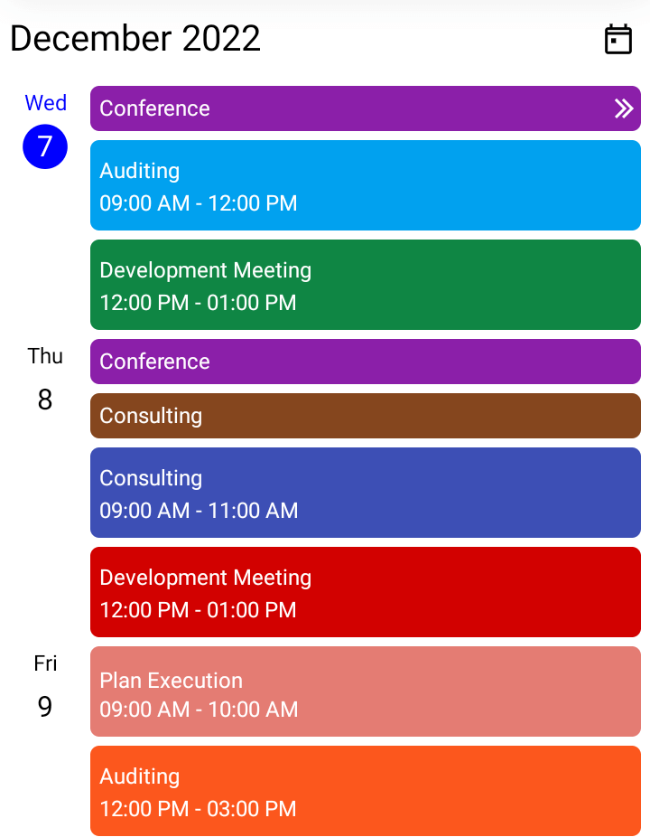 Agenda View in Mobile Platform Agenda View in Mobile Platform