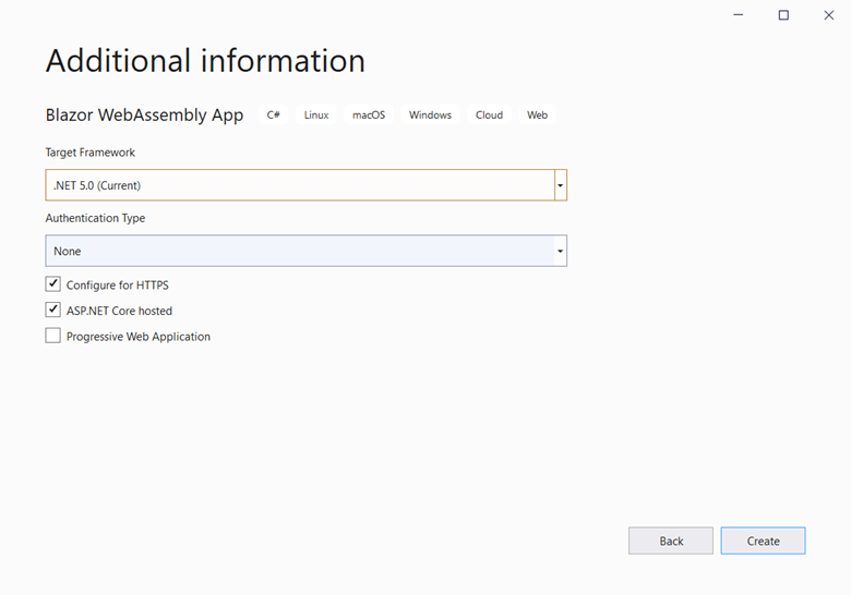 Additional information dialog