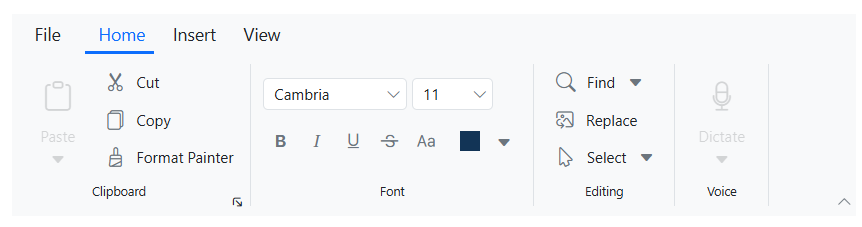 Tabbed interface