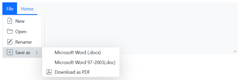Traditional File Menu feature