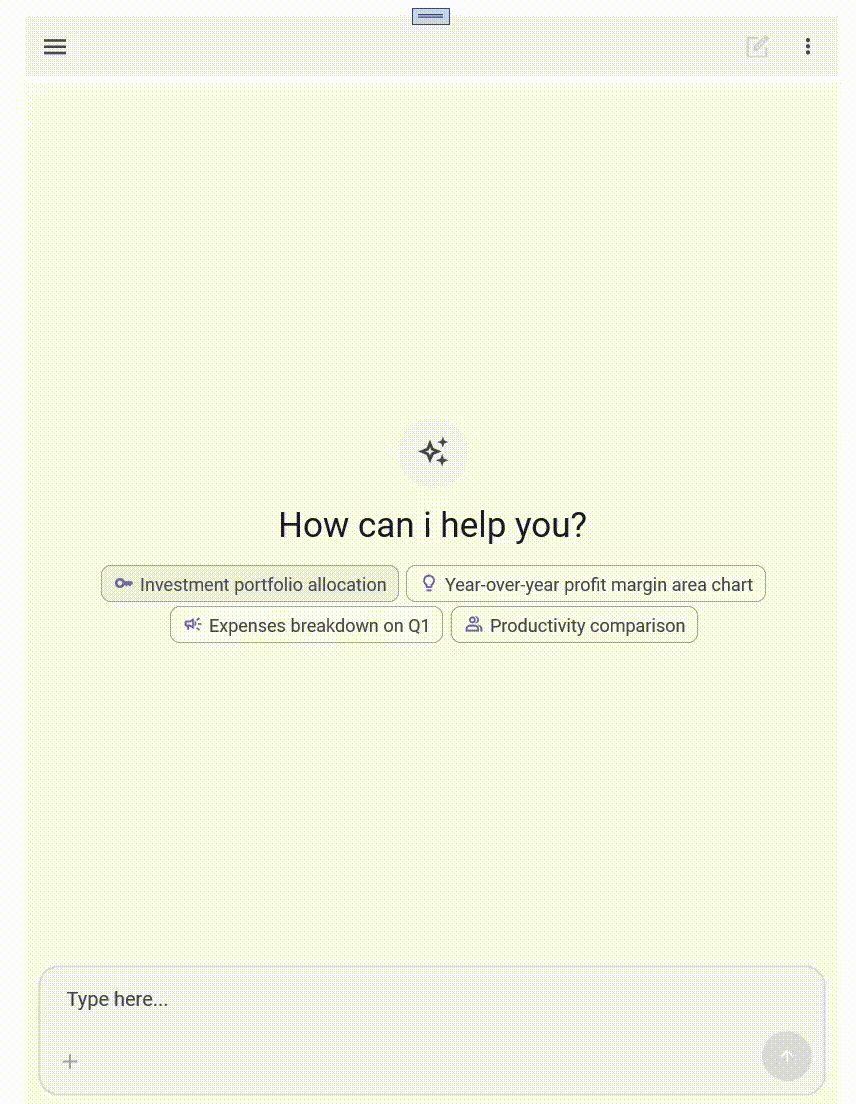 AI chatbot UI for chart generation