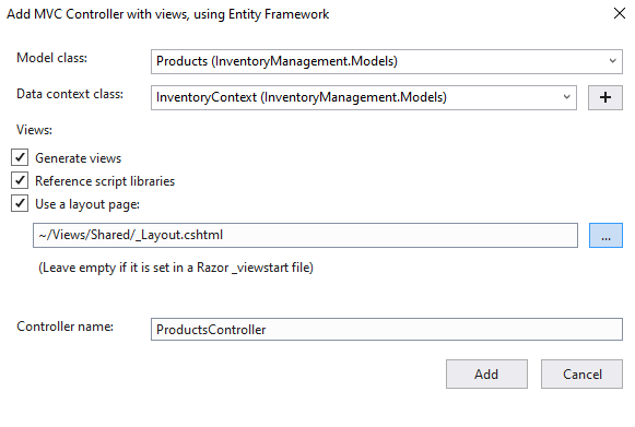 Adding model and context class