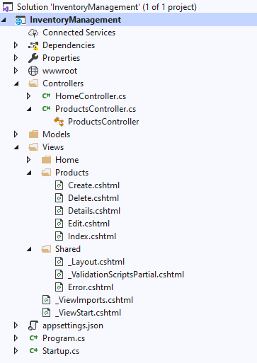 Created class listed in the project