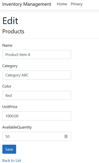 Editing the product
