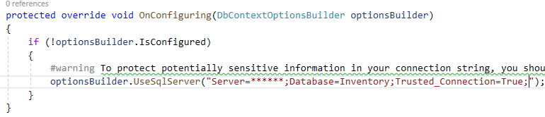 Remove the OnConfiguring method