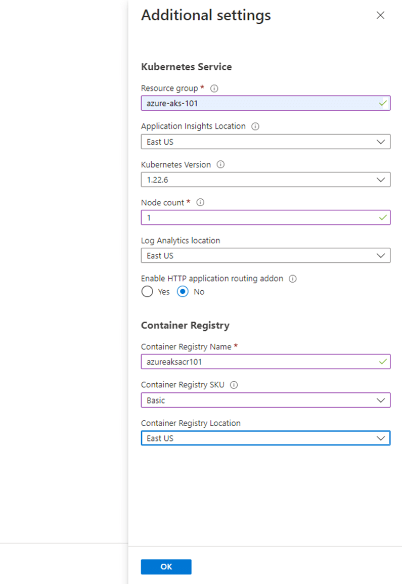 Additional Settings dialog