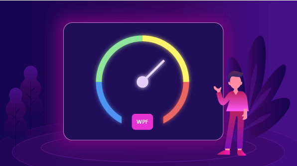 WPF Radial Gauge Temperature Indicator