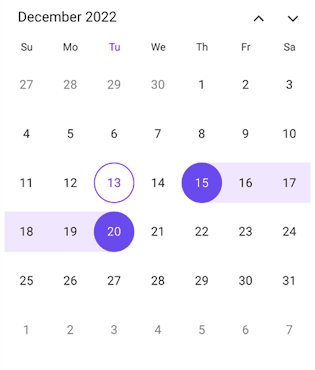 Range Selection Mode in .NET MAUI Calendar
