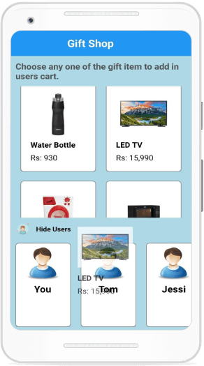 Dragging Items to add it in User's Cart