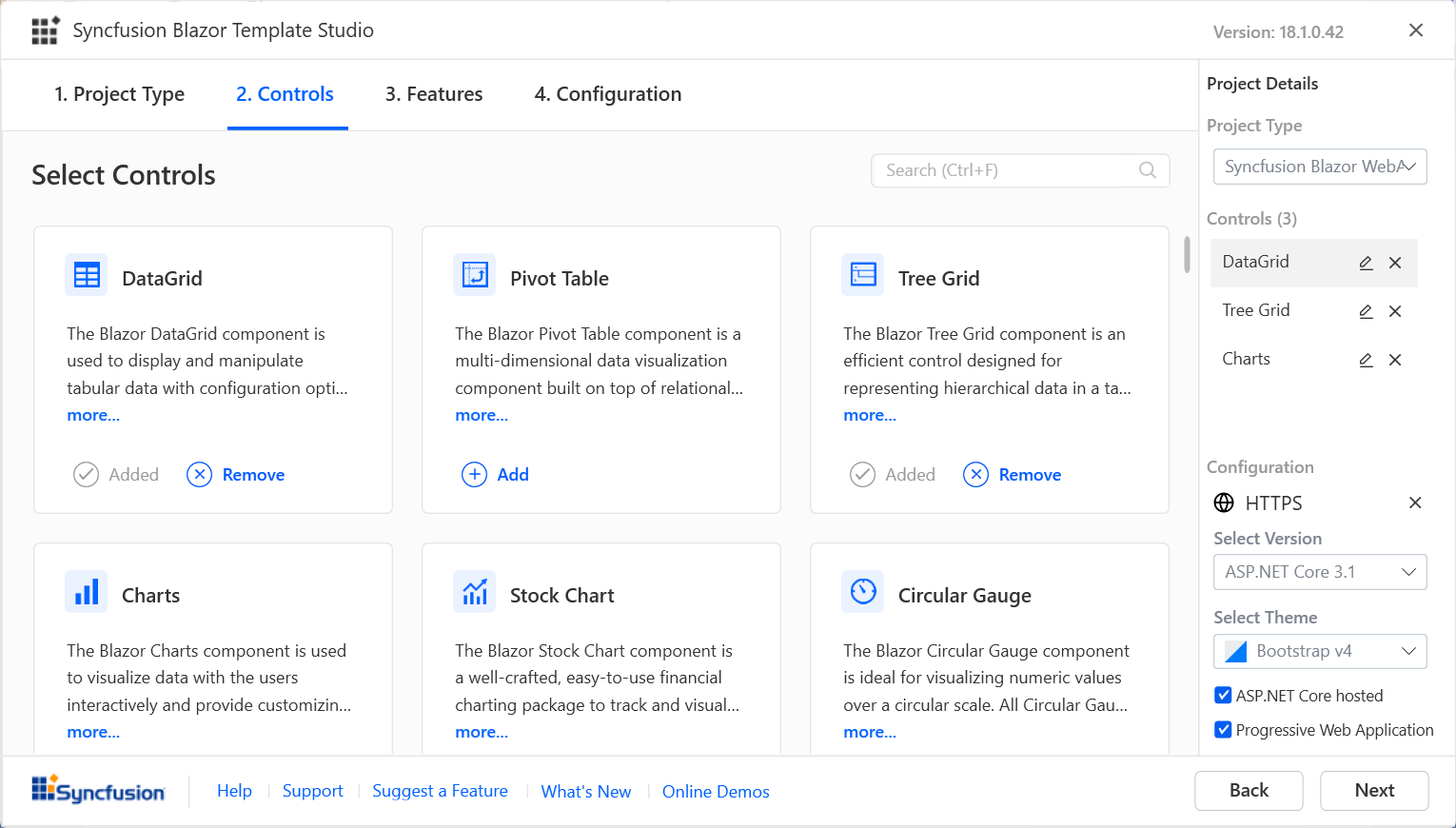 Syncfusion Blazor template Studio - Select controls
