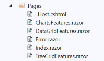 Blazor razor files added to the project