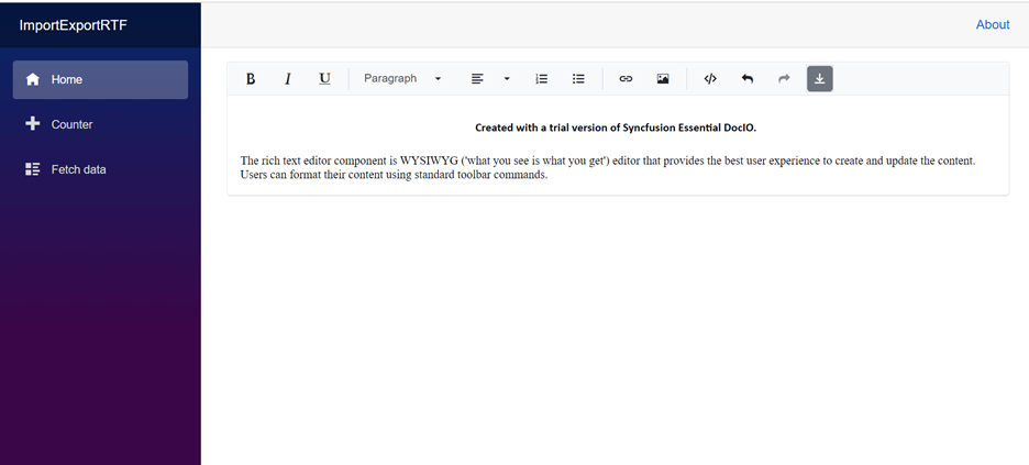 Importing RTF Document into Blazor Rich Text Editor