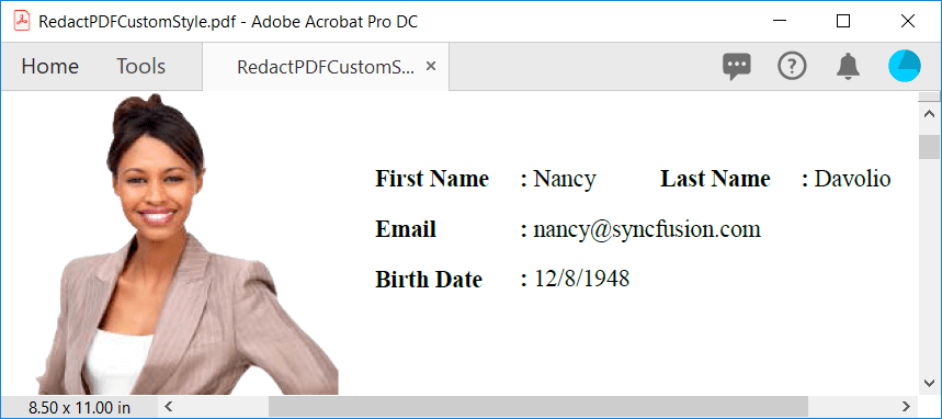 Before redact text in PDF