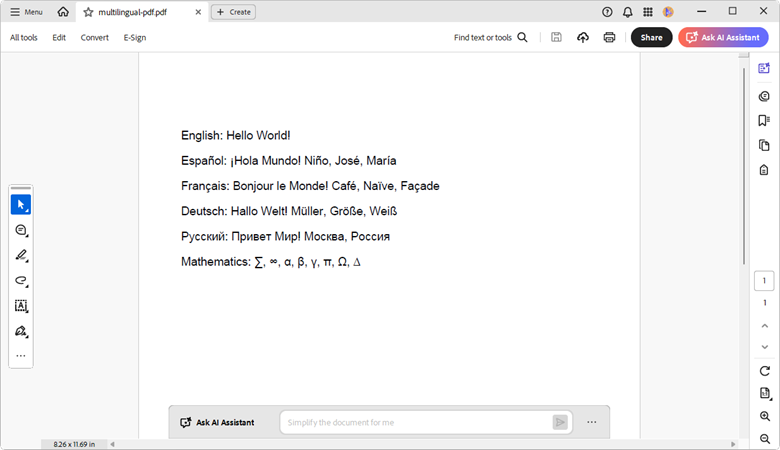 Rendering Unicode text in PDF