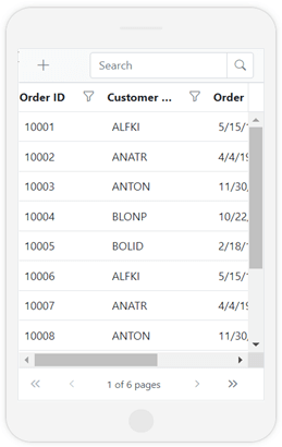 Adaptive UI Layout for Blazor DataGrid in Horizontal Mode