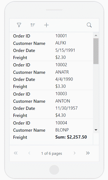 Adaptive UI Layout Support for Sorting in Blazor DataGrid
