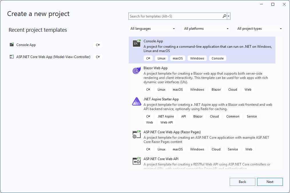 Create a New Console Application