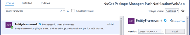 Choose EntityFramework