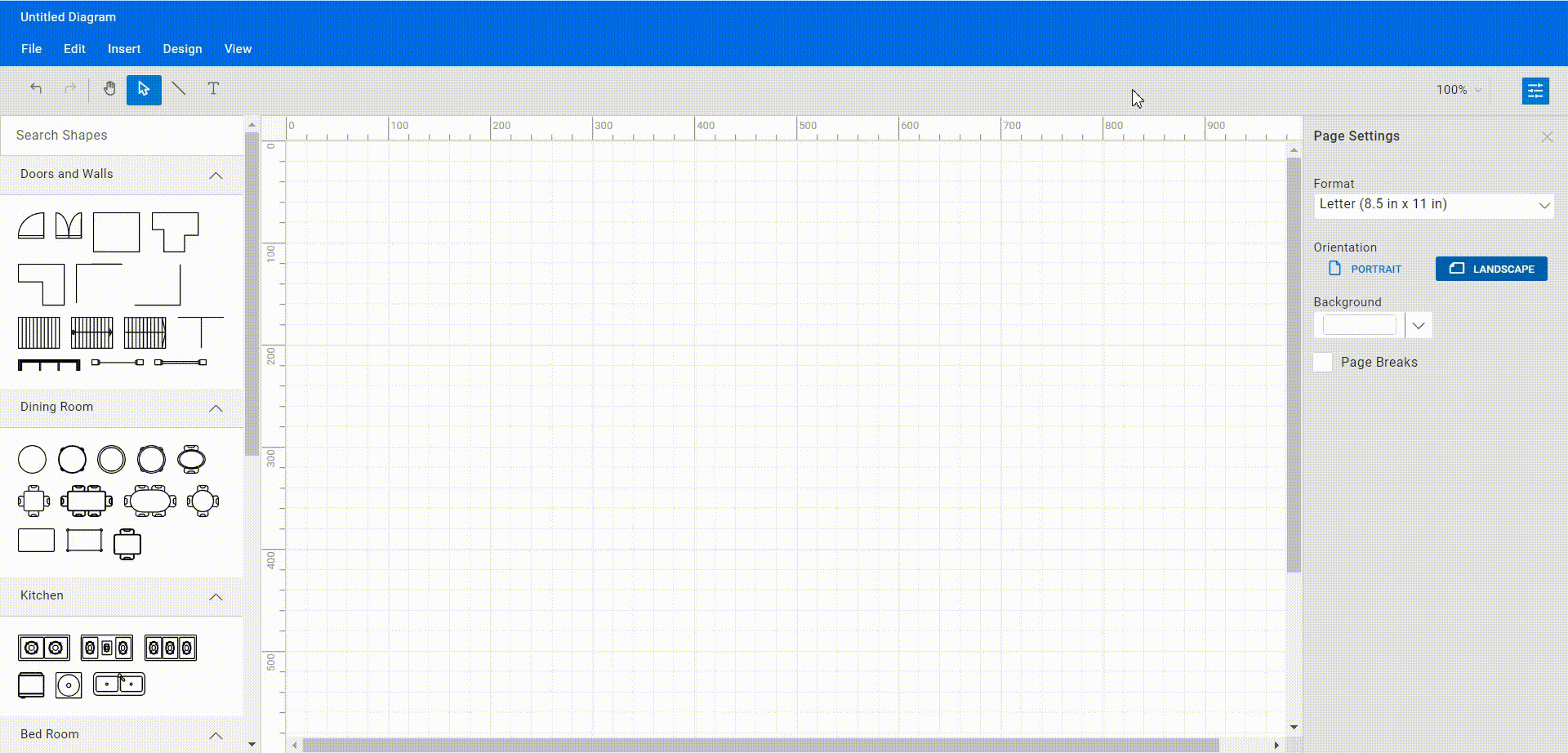 Adding floor planner symbols to the diagram canvas