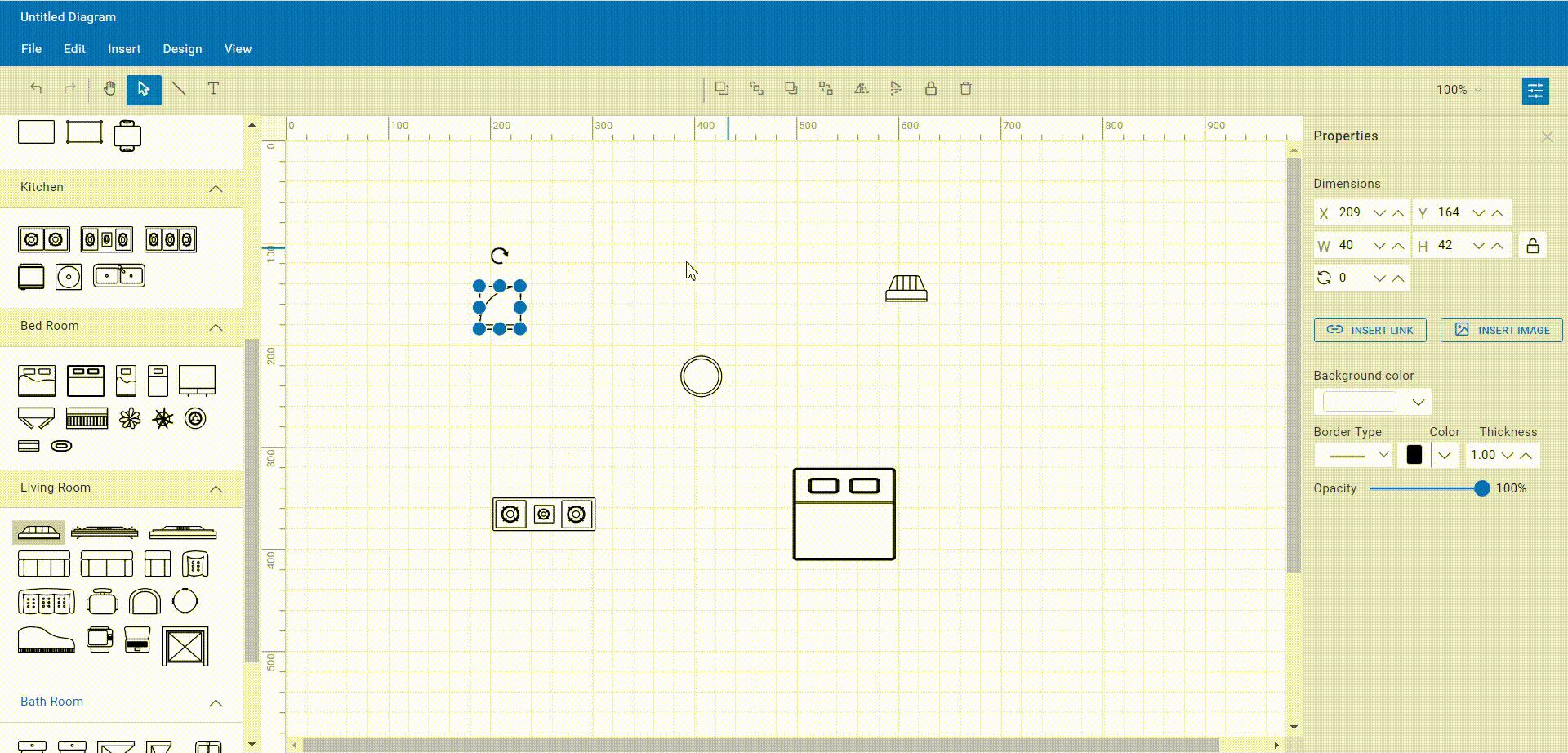Changing the symbols’ position in the diagram canvas
