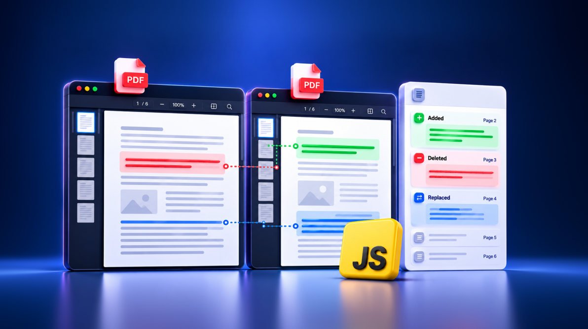 PDF document comparison in JavaScript using Syncfusion PDF Viewer
