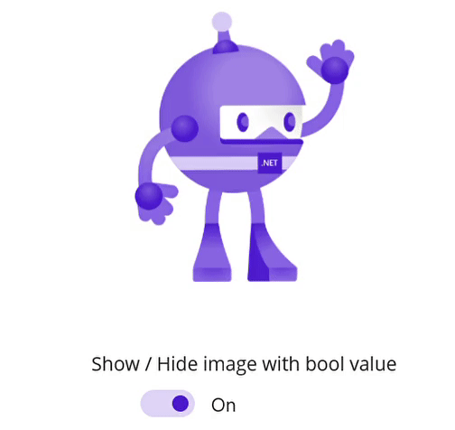 Output of .NET MAUI BoolToOpacityConverter