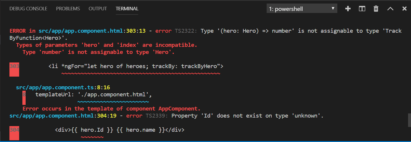 Error appears during template compilation