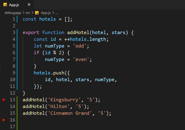Using VS Code built-in breakpoints to debugging