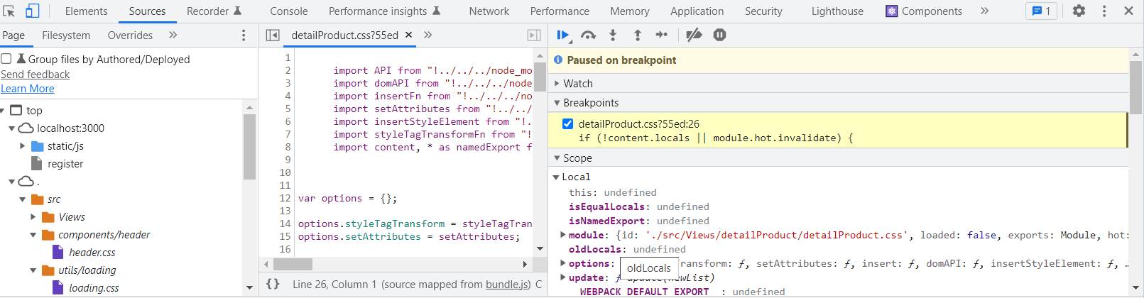 Options available to troubleshoot bugs
