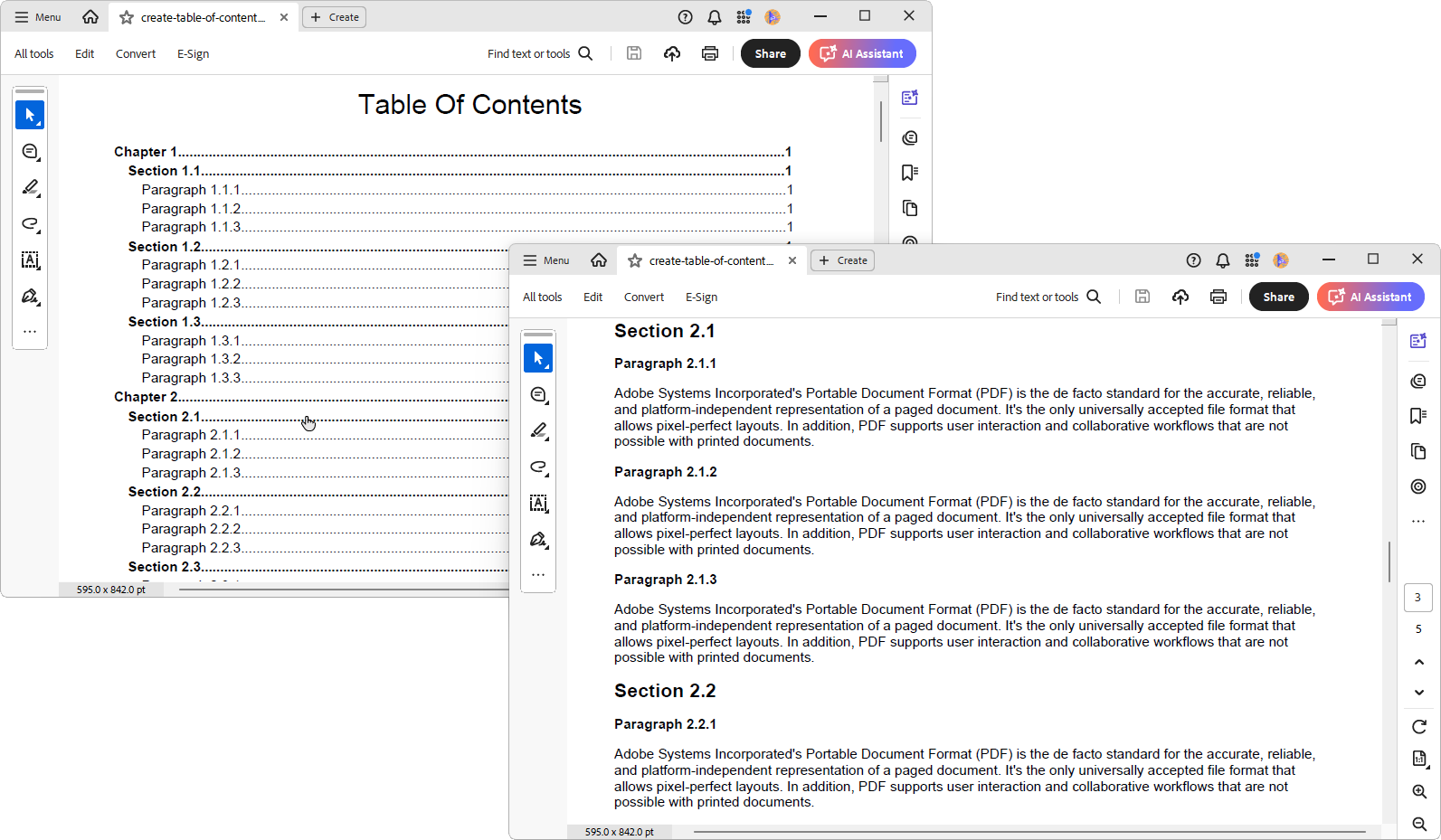 .NET PDF library with Table Of Contents