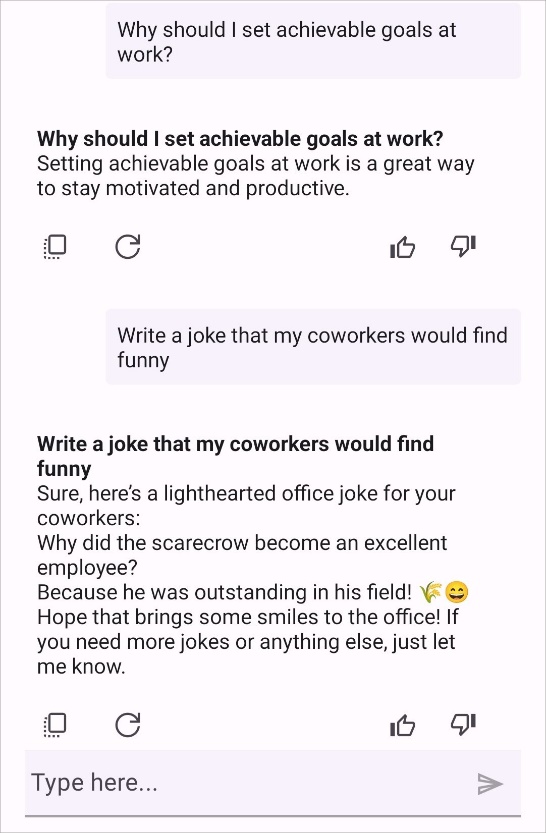 Text content Assist text item