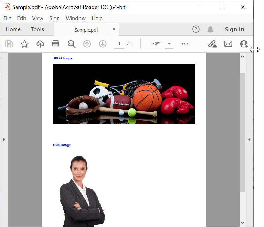 Creating a PDF file from images