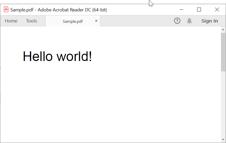 Creating a PDF file from scratch