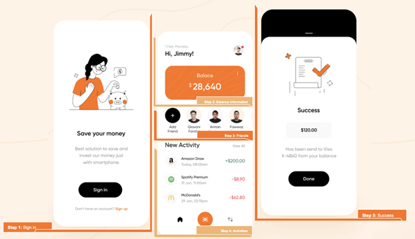 Three screens in replicating Banking Exploration UI in Xamarin