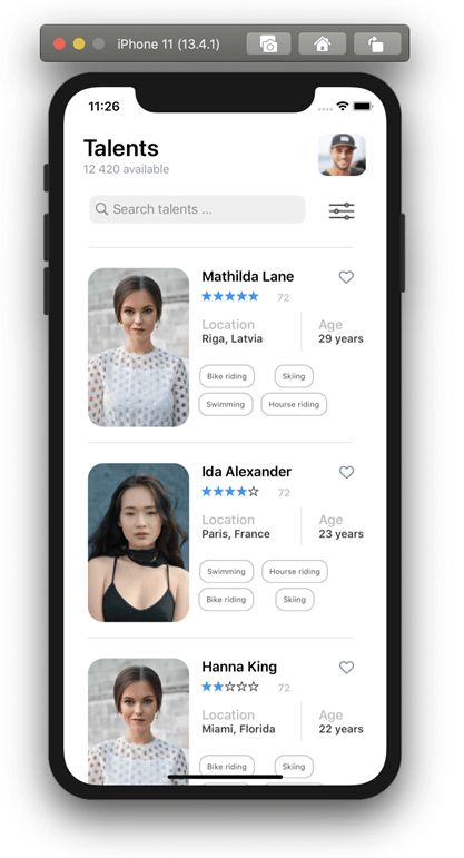 Designing the Talents page