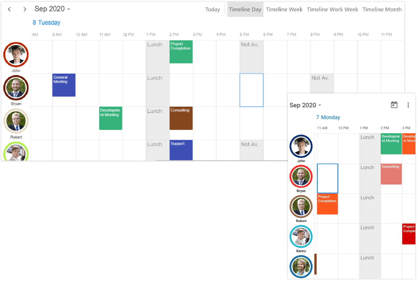 Timeline view