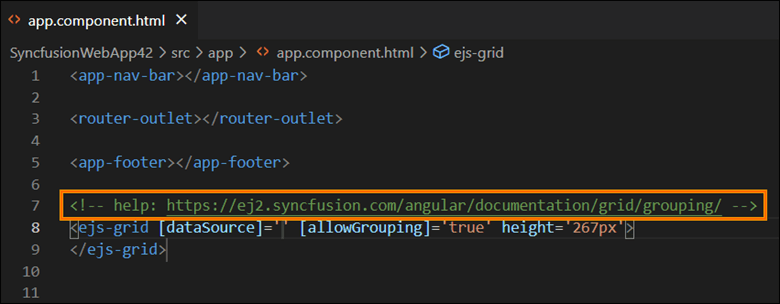 Use the help link to learn more about the Angular components