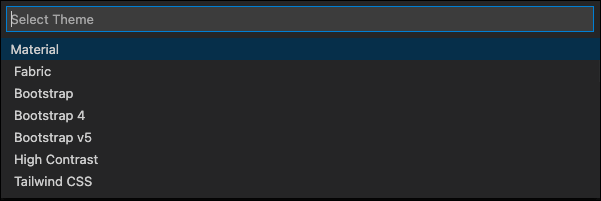 Choose the required theme from the palette