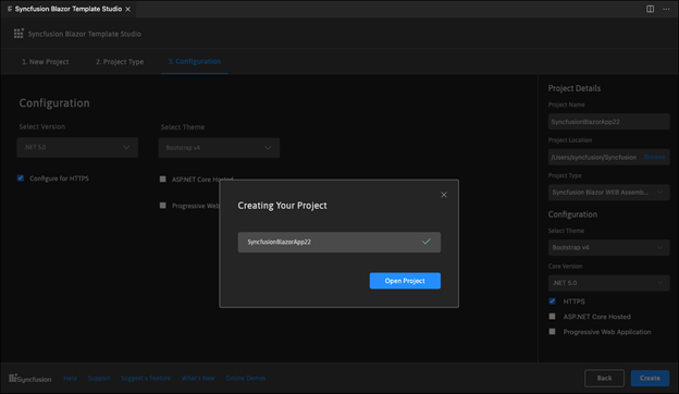 Click on the OpenProject button