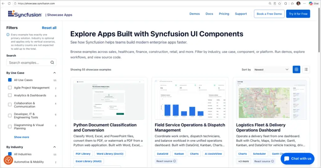 Showcase App Browser