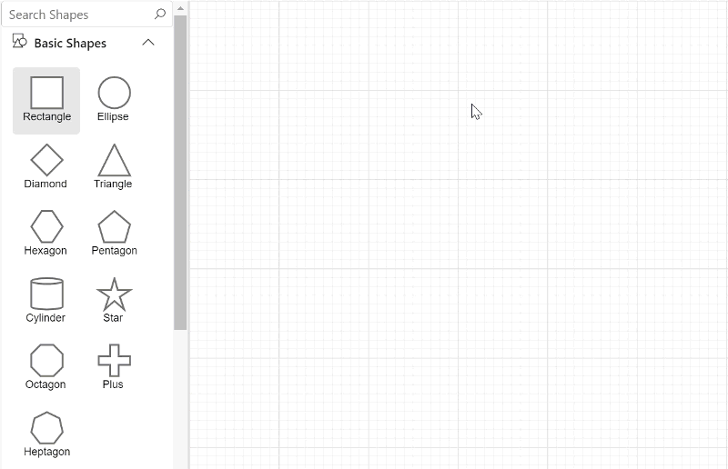 Searching symbols in the symbol palette of the Blazor Diagram component