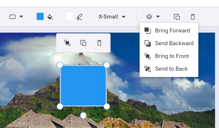 Z-order annotation rendering options in Blazor Image Editor