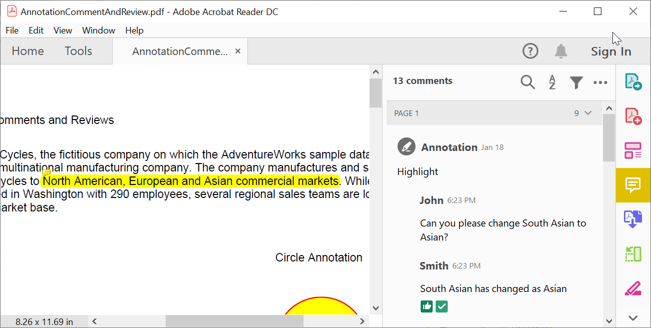 Output PDF File with Comments