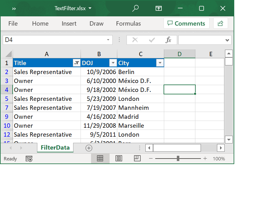 Row filtering support in Flutter Excel Library